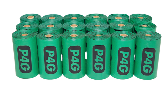 100% Certified Compostable Pet Waste Bags - 18 Rolls