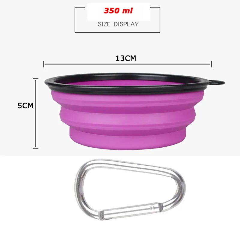 Reusable Portable Large (pack of 2) & Small (pack of 3) Collapsible Dog Pet Folding Silicone Bowl Outdoor Travel