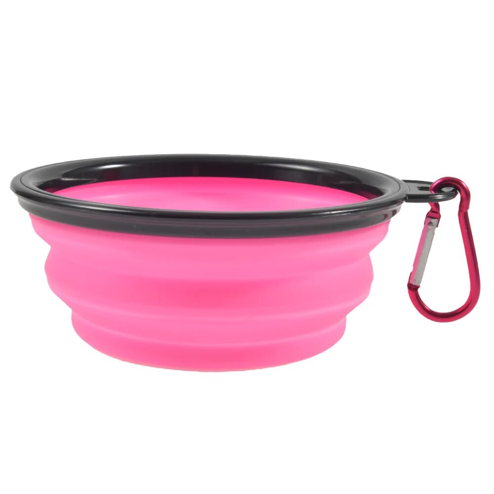 Reusable Portable Large (pack of 2) & Small (pack of 3) Collapsible Dog Pet Folding Silicone Bowl Outdoor Travel