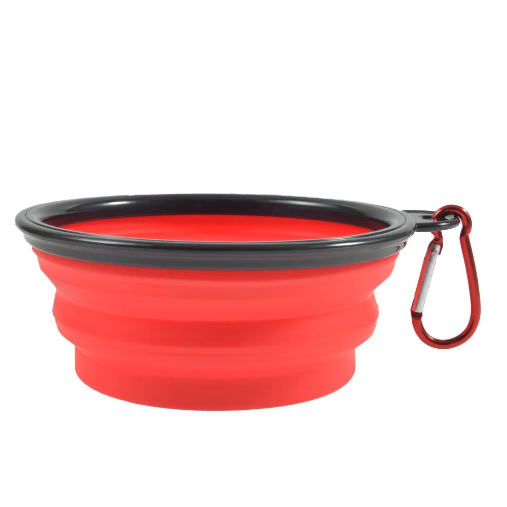 Reusable Portable Large (pack of 2) & Small (pack of 3) Collapsible Dog Pet Folding Silicone Bowl Outdoor Travel